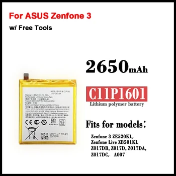   C11P1601 2650 мАч Новый Аккумулятор Для ASUS Zenfone 3 Zenfone3 ZE520KL Z017DA Live ZB501KL A007 + Бесплатные Инструменты