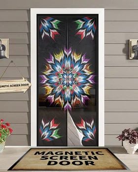 Текстуры в стиле ацтеков Летняя Дверная занавеска с магнитным экраном, Противомоскитная сетка, кухонные шторы от насекомых
