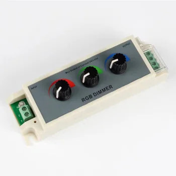 Светодиодный диммер DC 12V 24V 8A Регулятор регулируемой яркости Переключатель лампы Драйвер полосы накаливания Одноцветный RGB 3-канальный диммер