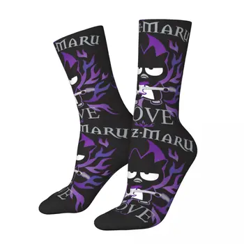 Зимние Теплые мужские и женские носки Harajuku Badtz Maru Rock Star Love, впитывающие пот баскетбольные носки