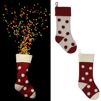 2023 Осенний Милый Рождественский чулок, милые Рождественские носки в 3D горошек, Подарочная сумка для конфет, Подвесной камин, декор для Рождественской елки