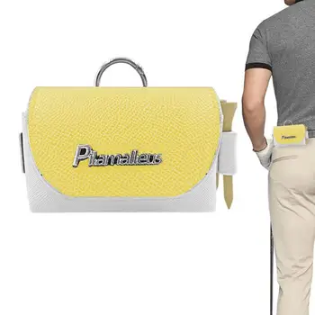 Сумка для хранения мячей для гольфа с цветной блокировкой, магнитная сумка для мячей для гольфа из искусственной кожи, портативная сумка для мини-гольфа, поясная сумка, тройники, держатель сумки